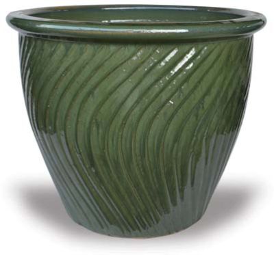 Garden Pot with Swirls Blue/Green